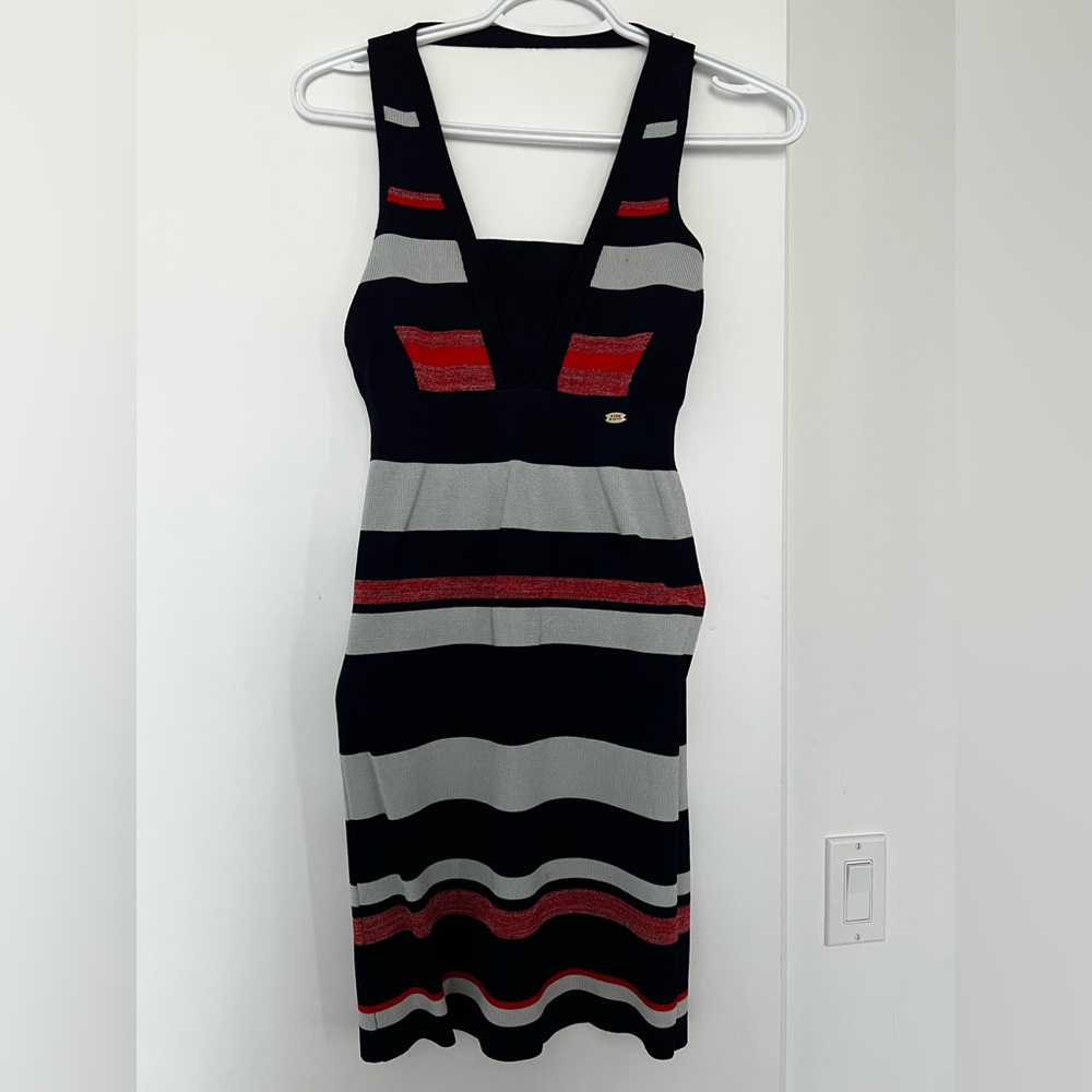 Miss Sixty stripped dress, very stretchable material, accentuates curves